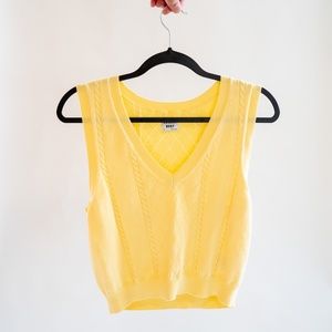Aritzia Sunday Best Yellow Wool Top Sweater Vest